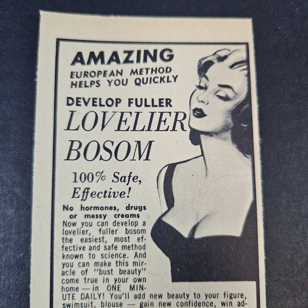 1964 Isometrix Develop Fuller Lovelier Bosom Vintage Print Ad New York Iso-Bust